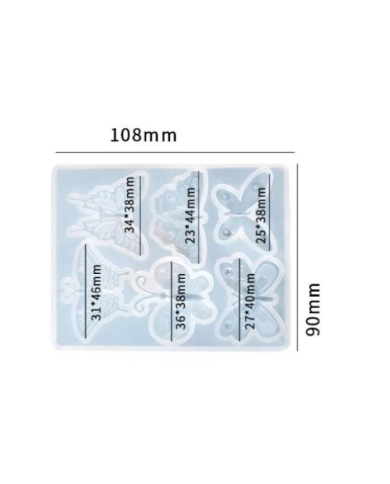 Kelebek desenli dekoratif silikon kalıp - 108x90 mm -Kod:395