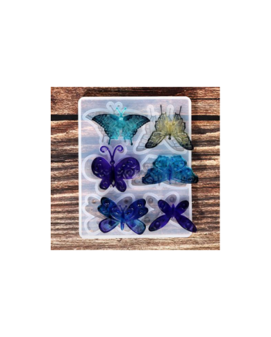 Kelebek desenli dekoratif silikon kalıp - 108x90 mm -Kod:395