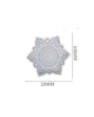 çiçek desenli dekoratif silikon kalıp - 109x109 mm-Kod:389