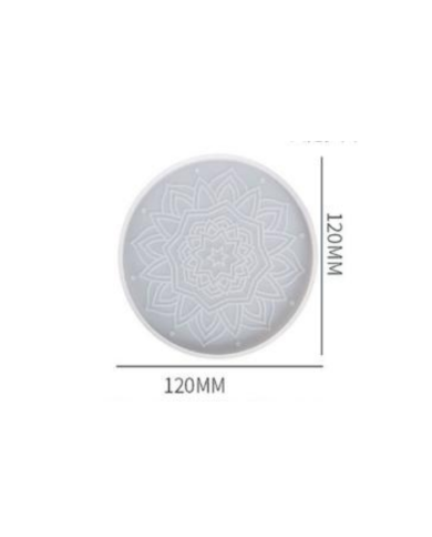 çiçek desenli dekoratif silikon kalıp - 120x120 mm-Kod:390