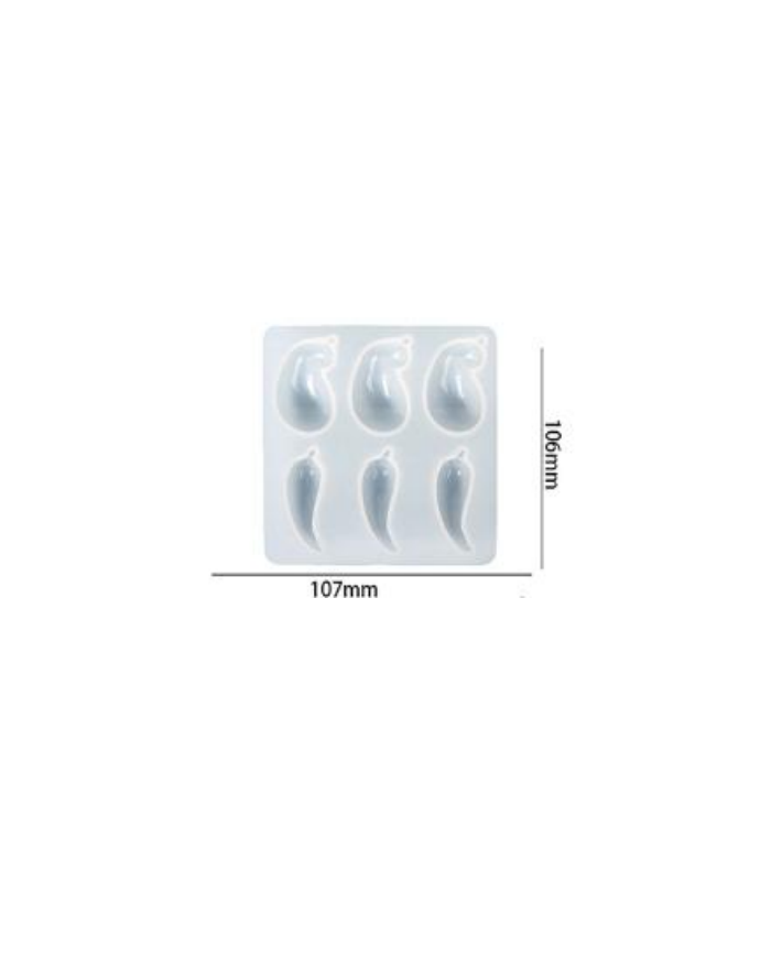 patlıcan - biber desenli dekoratif silikon kalıp - 107x106 mm-Kod:387