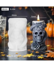 Kafatası ve Yılan Desenli Epoksi Mum ve Beton Kalıbı - Kod: 1186B Kafatası ve Yılan Desenli Epoksi Mum ve Beton Kalıbı - Kod: 1186B