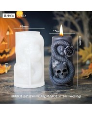 Kafatası ve Yılan Desenli Epoksi Mum ve Beton Kalıbı - Kod: 1186C Kafatası ve Yılan Desenli Epoksi Mum ve Beton Kalıbı - Kod: 1186C