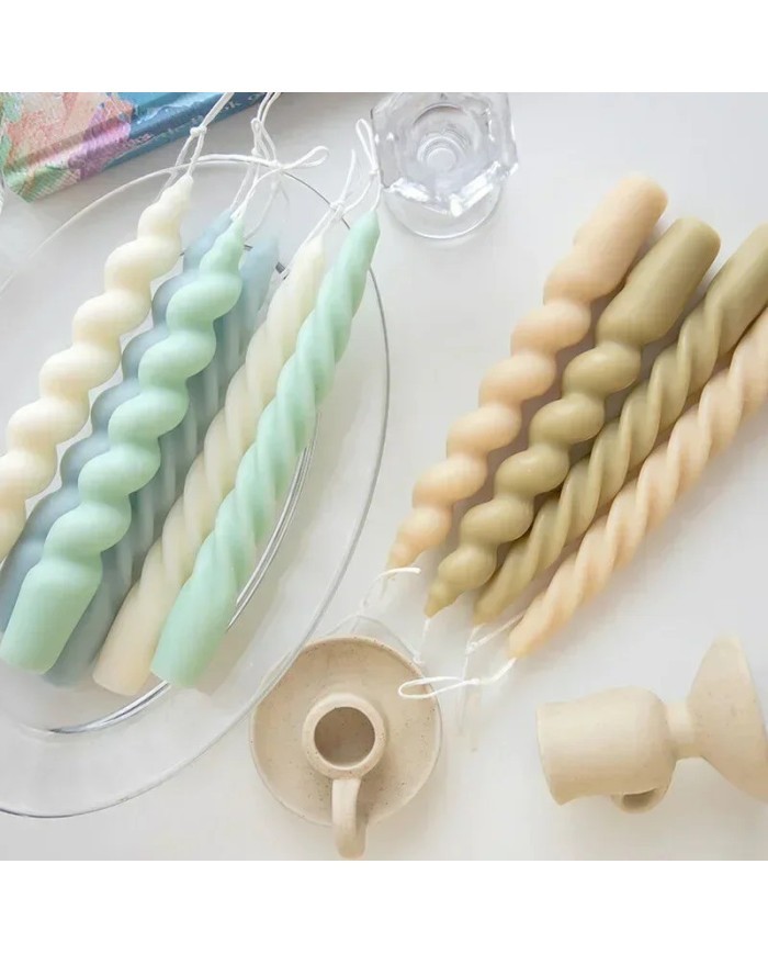 Pimli Şamdan Dal Mum Kalıbı - Hobi Silikon Kalıbı -KOD 1255C