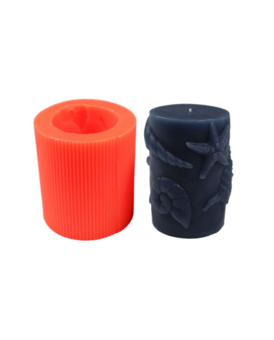 Deniz Kabuğu Desenli Silindir Silikon Mum Kalıbı M-211