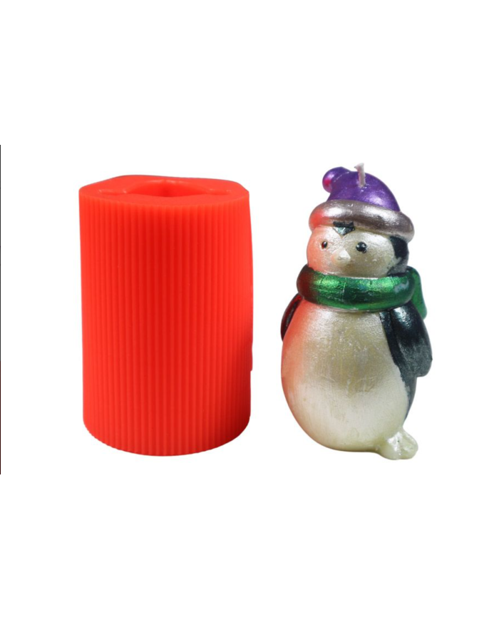 Noel Konseptli Penguen Silikon Mum Kalıbı M-120