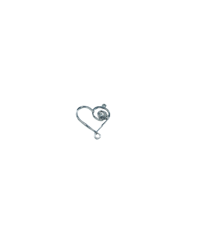 Spiral Kalp Model Metal kolye Ucu - gümüş