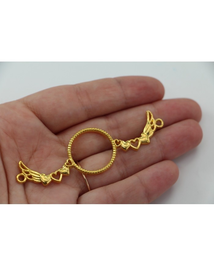 Pirinç Kanat Desenli Kolye Ucu - Bijuteri Takı