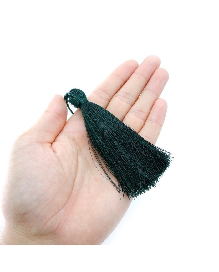 12CM İpek PÜSKÜL - ZÜMRÜT YEŞİL - 10 ADET