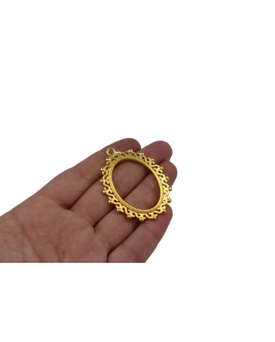 Pirinç Ayna Desenli Kolye Ucu - Bijuteri Takı