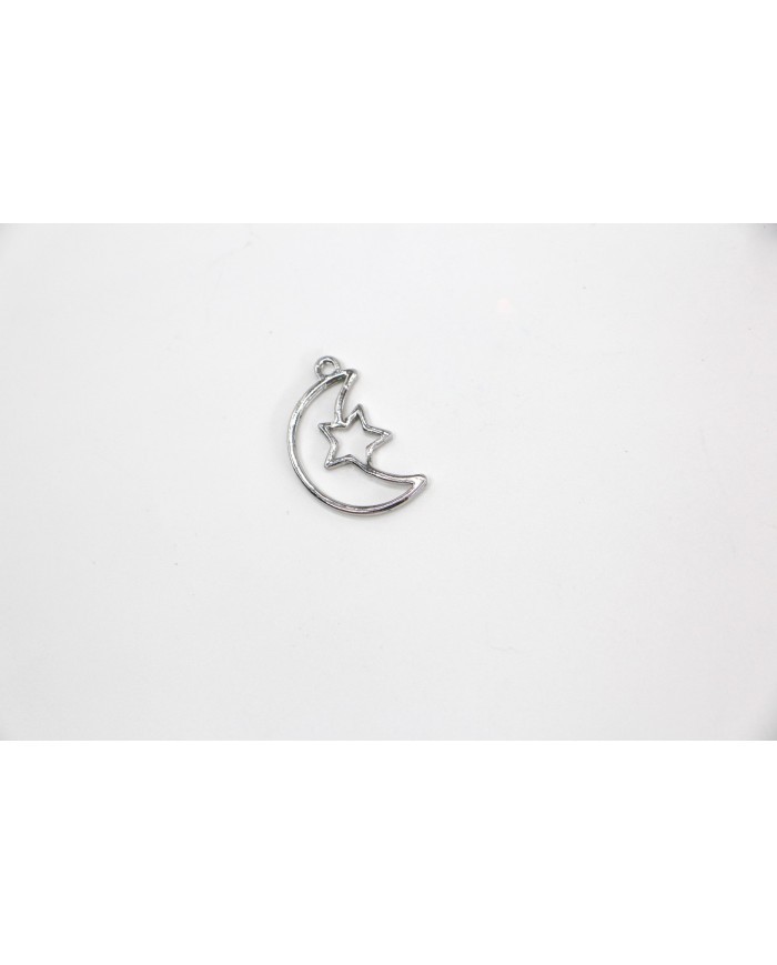 Pirinç Ay Yıldız Desenli Kolye Ucu - Bijuteri Takı