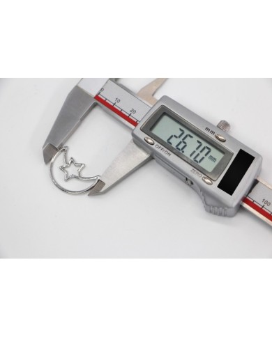 Pirinç Ay Yıldız Desenli Kolye Ucu - Bijuteri Takı