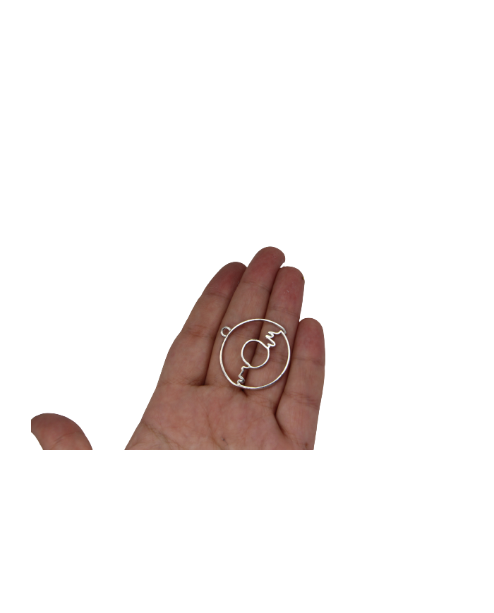 Pirinç Halka Desenli Kolye Ucu - Bijuteri Takı