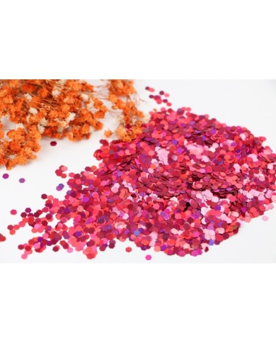 Altıgen Epoksi ve Kozmetik Pulu Glitter 5 Gr  - Kırmızı