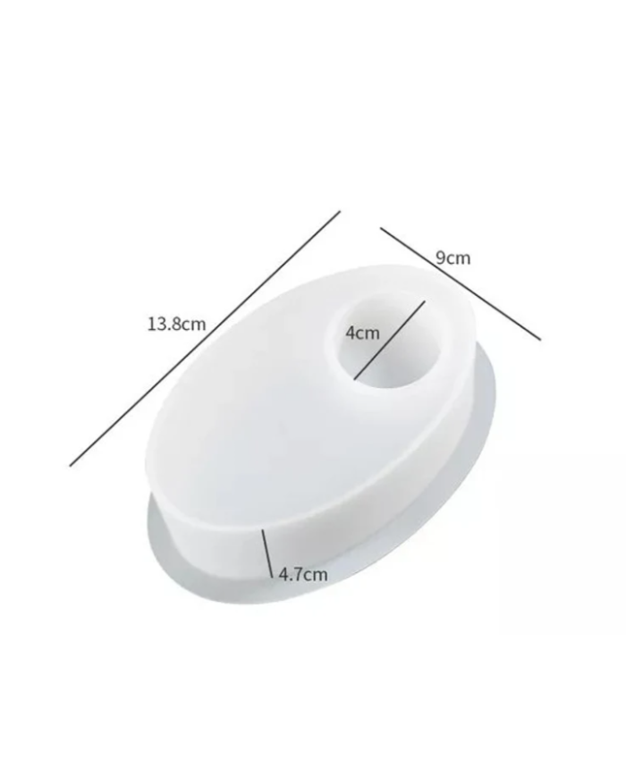 Mum Altlığı Silikon Kalıp Epoksi Döküm Kalıbı-Oval-Kod:1042