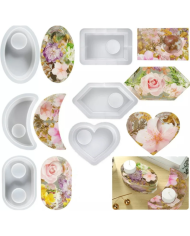 Mum Altlığı Silikon Kalıp Epoksi Döküm Kalıbı-Oval-Kod:1042