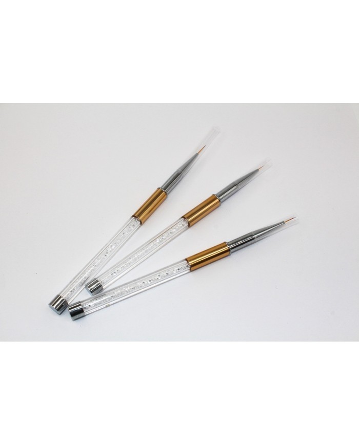 Tırnak ve Epoksi Boyama Fırçası- Altın Üçlü set