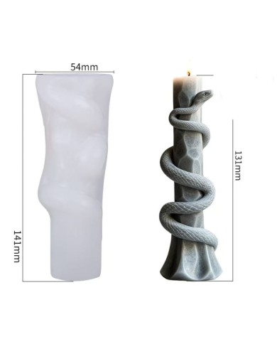 Sutun Üzeri Sarılmış Yılan Mum & Sabun Silikon Kalıp Modeli Kod