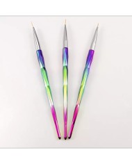 Epoksi Tırnak Boya Fırçası Gök Kuşağı Desen Üçlü set