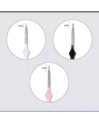 Epoksi Tırnak Boya Fırçası üçgen desenli üçlü set