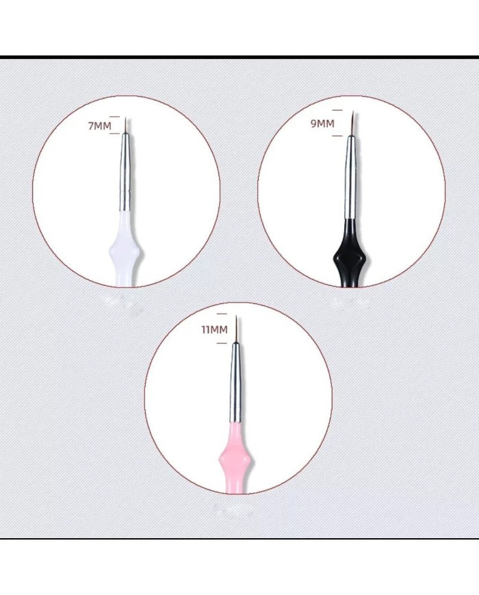 Epoksi Tırnak Boya Fırçası üçgen desenli üçlü set