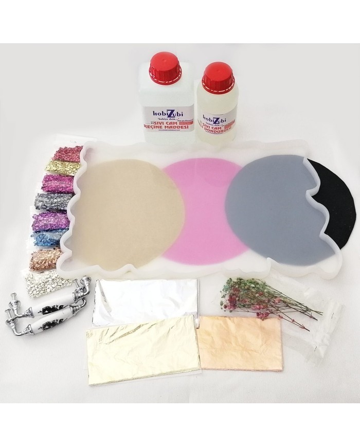 Reçine Epoksi Tepsi Seti - (1000ml reçine) -203 Reçine Epoksi Tepsi Seti - (1000ml reçine) -203