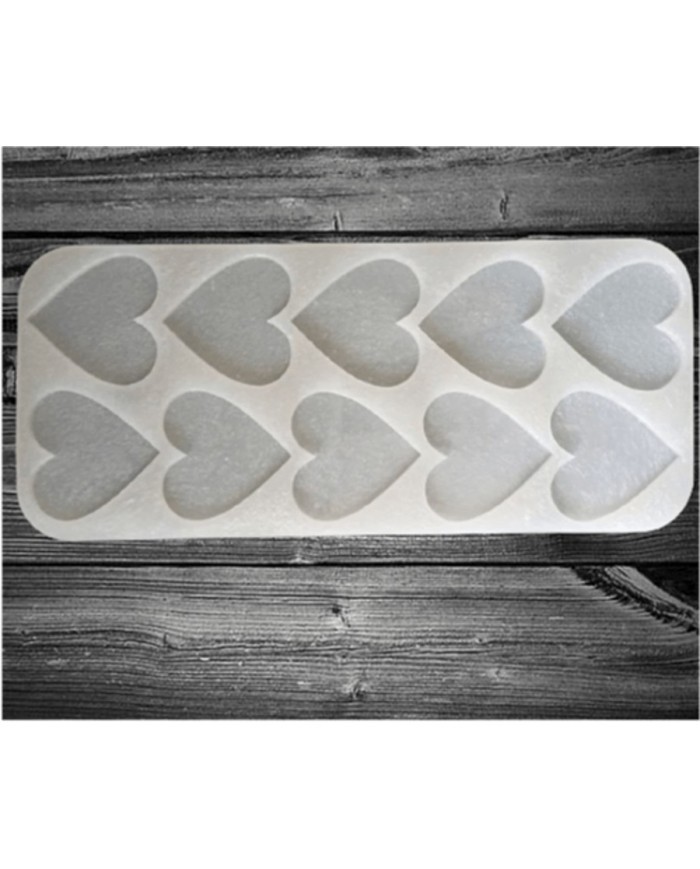 10lu Kalp - Hobi Silikon Kalıbı- Kod: