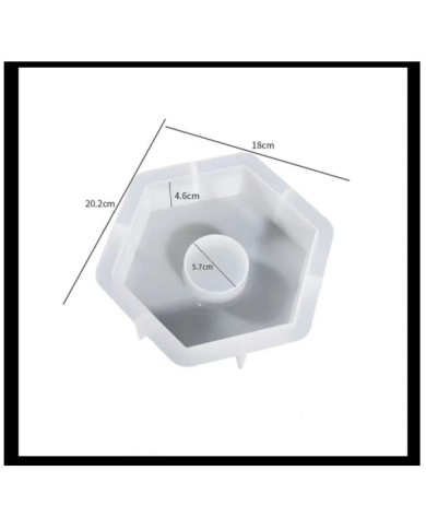 Altıgen Dekoratif Saat Kalıbı Seti - Hobi Silikon Kalıbı -Kod:1078
