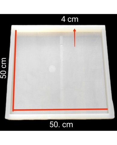 Kare 50 cm x 50 cm 4 Cm Derinlik Masa Sehpa Epoksi Silikon Kalıp