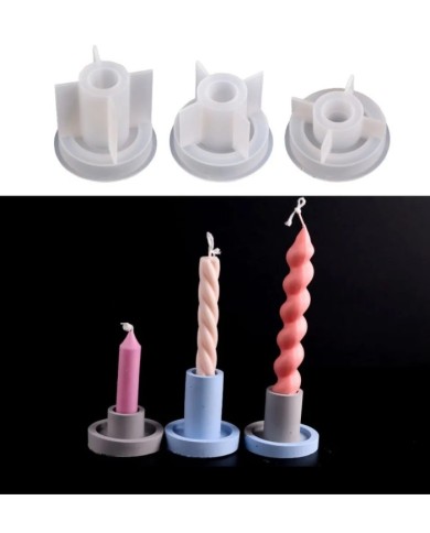 Büyük Altlı Şamdan Mum Altlığı - Hobi Silikon Kalıbı - Kod:306