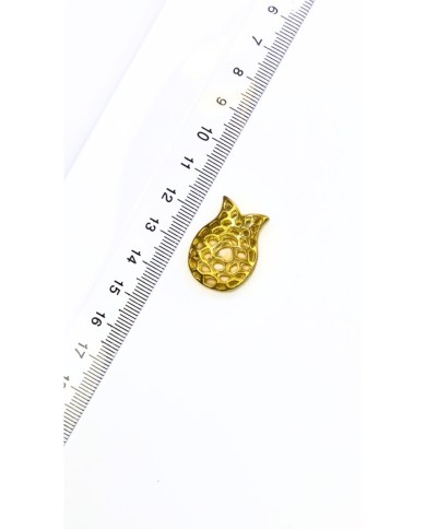 Zamak Lale Model Kalp Motifli Tesbih İmamesi Sarı - 18x25mm