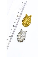 Zamak Lale Model Tesbih İmamesi Sarı - 24x35mm