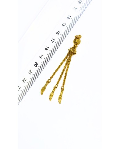 Zamak 3'lü Zincir Püsküllü Yaprak Uçlu Tesbih İmamesi Nikel