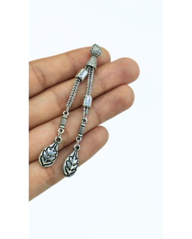 Zamak 2'li Zincir Püsküllü Lale Uçlu Tesbih İmamesi Nikel