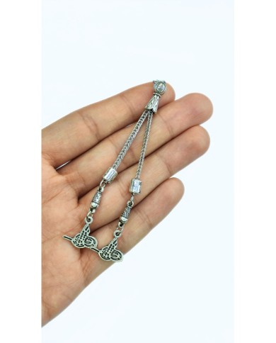 Zamak 2'li Zincir Püsküllü Tuğra Uçlu İmamesi Nikel