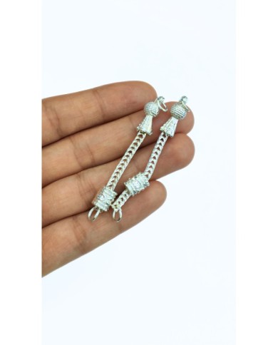 Zamak Tek Zincir Tesbih Püskülü İmameli Gümüş Renk