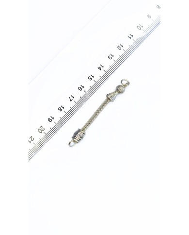 Zamak Tek Zincir Tesbih Püskülü İmameli Gümüş Renk