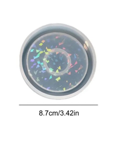 Hologramlı Küçük Yuvarlak Bardak Altı ve Dekoratif - Hobi Silikon Kalıbı -Kod:476