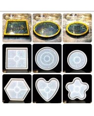 Hologramlı Küçük Yuvarlak Bardak Altı ve Dekoratif - Hobi Silikon Kalıbı -Kod:476