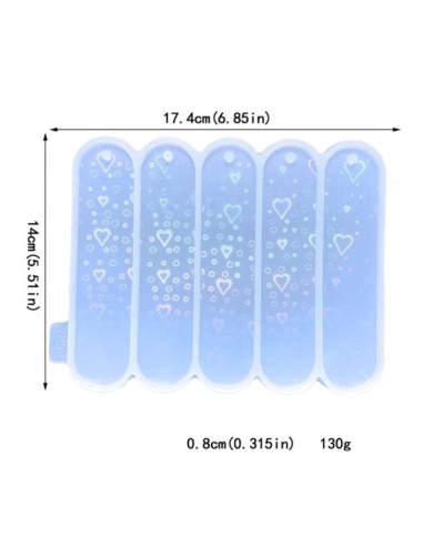 Kalp Hologramlı Silikon Kitap Ayracı - Hobi Silikon Kalıbı -Kod: