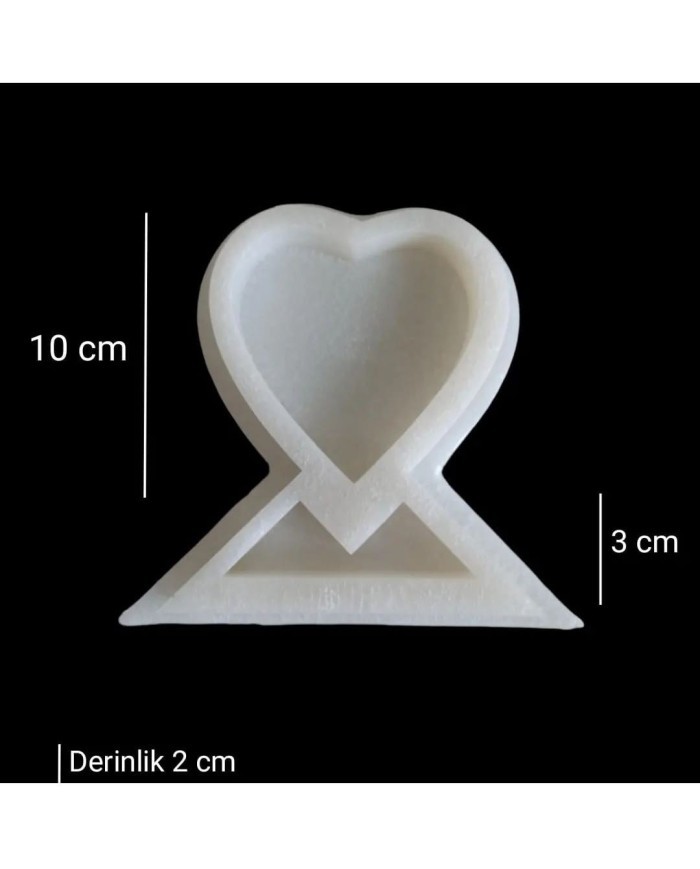 Kalp Dekoratif Fotoğraflık Kalıbı - Hobi Silikon Kalıbı -Kod:SN1247