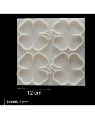 Dörtlü Yonca Bardak Altlığı Kalıbı - Hobi Silikon Kalıbı -Kod:Sn45