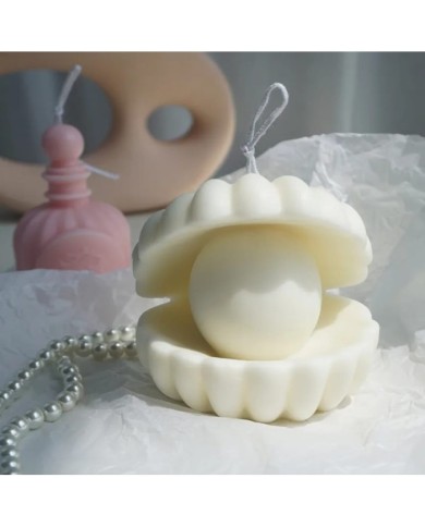 İncili İstiridye Mum Kalıbı - Hobi Silikon Kalıbı -Kod:490