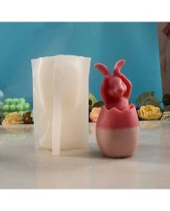 Yumurtadan Kulak Tutan Tavşan Çıktı Mum Kalıbı - Hobi Silikon Kalıbı -Kod:530