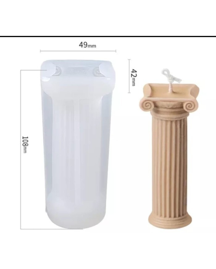 Sütun Model:2 Mum Kalıbı - Hobi Silikon Kalıbı -Kod:528