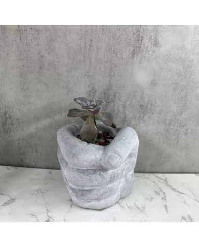 Yumruk Beton Saksı Kalıbı - Hobi Silikon Kalıbı -Kod:1063