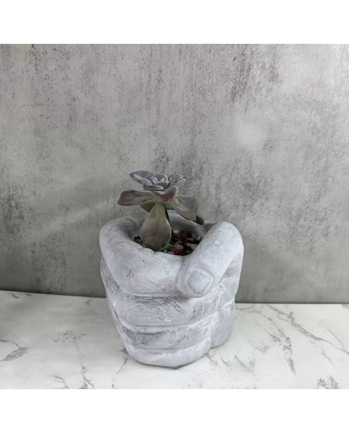 Yumruk Beton Saksı Kalıbı - Hobi Silikon Kalıbı -Kod:1063