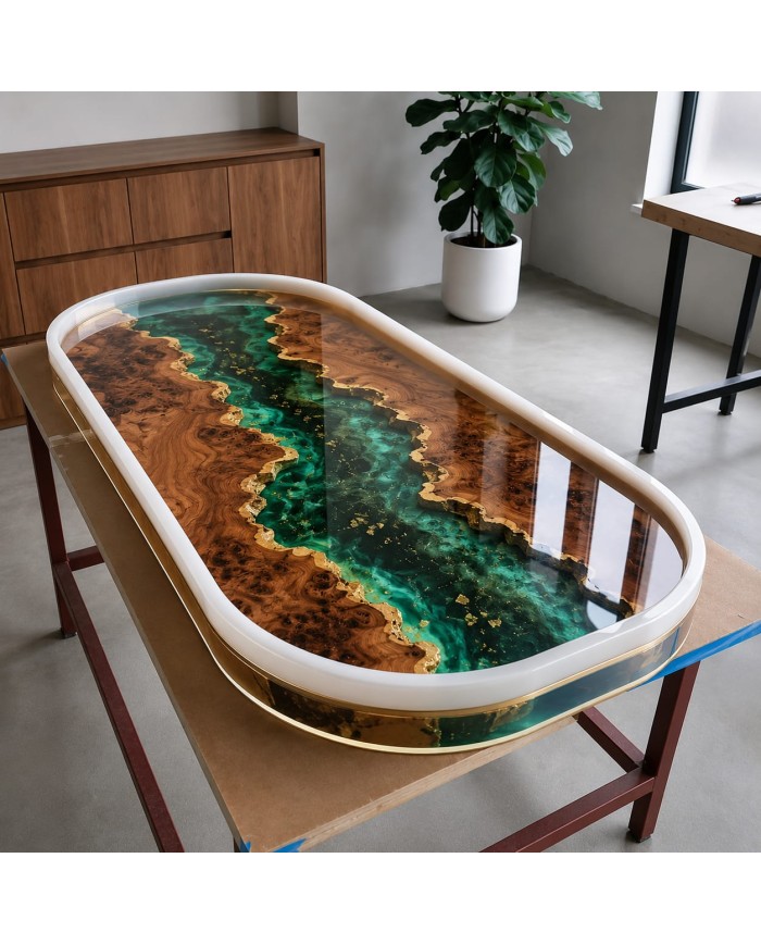 90 × 180 × 7 cm Silikon Epoksi Masa Kalıbı – Türkiye Üretimi