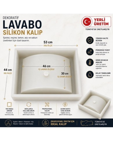 DÖRTGEN LAVABO SİLİKON MOLD KALIP