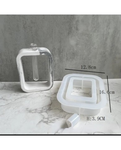 Dikdörtgen İçi Boş Beton Saksı Kalıbı - Hobi Silikon Kalıbı -Kod:510